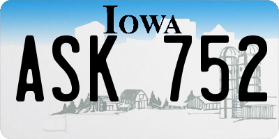 IA license plate ASK752