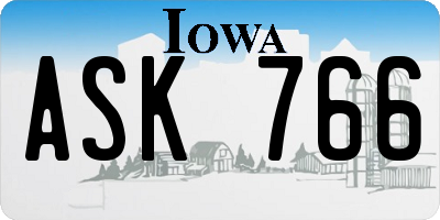 IA license plate ASK766