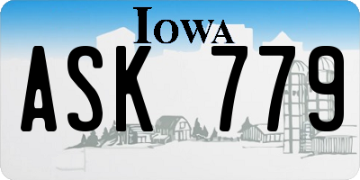 IA license plate ASK779
