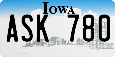 IA license plate ASK780
