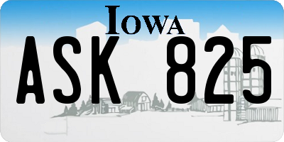 IA license plate ASK825