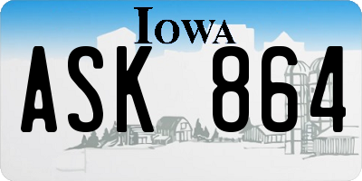 IA license plate ASK864
