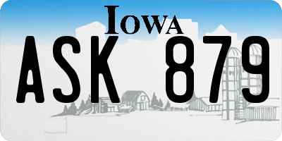 IA license plate ASK879