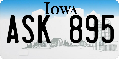 IA license plate ASK895