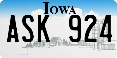 IA license plate ASK924