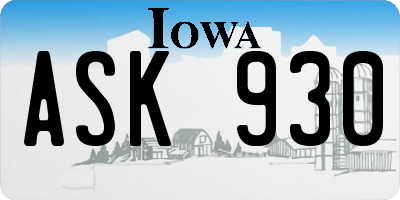IA license plate ASK930