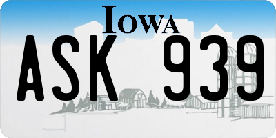 IA license plate ASK939