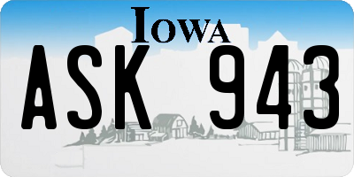 IA license plate ASK943