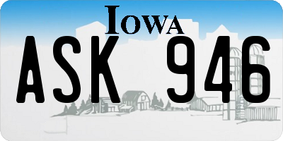IA license plate ASK946