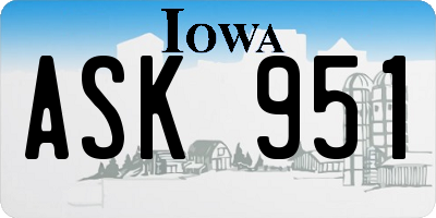 IA license plate ASK951