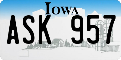IA license plate ASK957