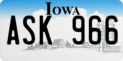 IA license plate ASK966