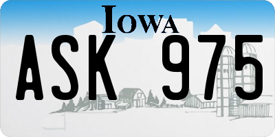 IA license plate ASK975