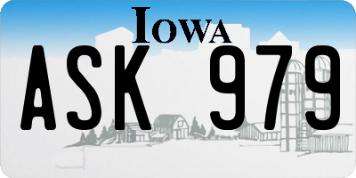 IA license plate ASK979