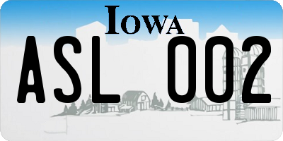 IA license plate ASL002