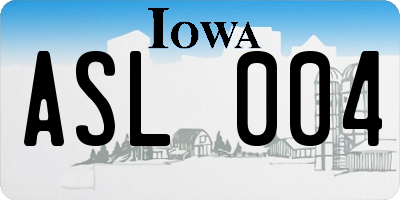 IA license plate ASL004