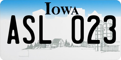 IA license plate ASL023