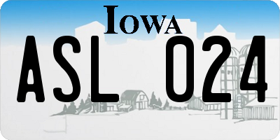 IA license plate ASL024