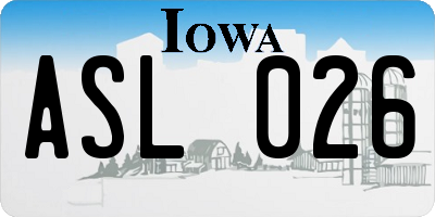IA license plate ASL026