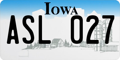 IA license plate ASL027