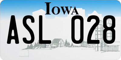 IA license plate ASL028