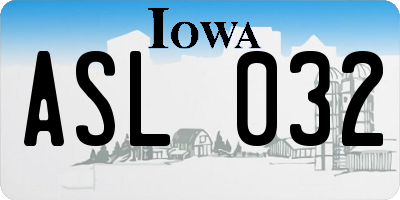 IA license plate ASL032