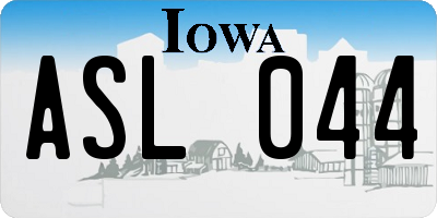 IA license plate ASL044