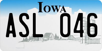 IA license plate ASL046