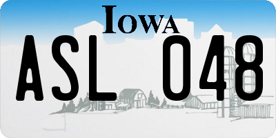 IA license plate ASL048