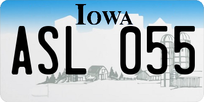 IA license plate ASL055