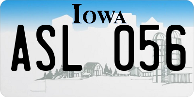 IA license plate ASL056