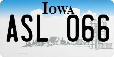 IA license plate ASL066