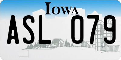 IA license plate ASL079