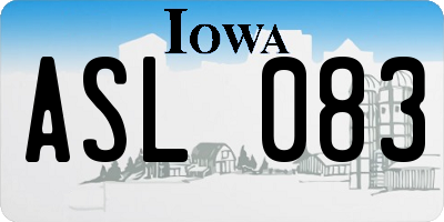 IA license plate ASL083