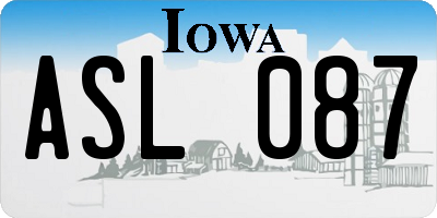 IA license plate ASL087
