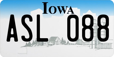 IA license plate ASL088