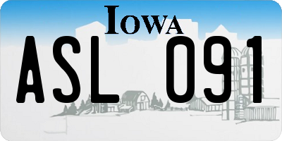 IA license plate ASL091