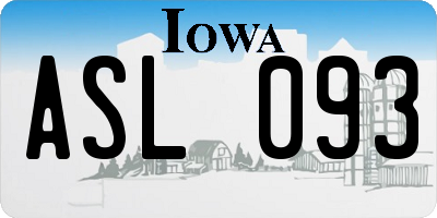 IA license plate ASL093