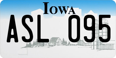 IA license plate ASL095