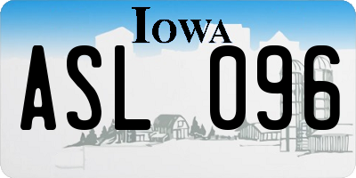 IA license plate ASL096