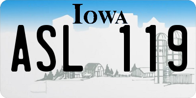 IA license plate ASL119