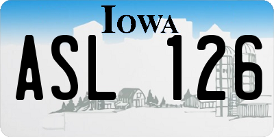 IA license plate ASL126