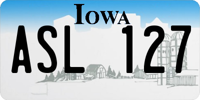 IA license plate ASL127