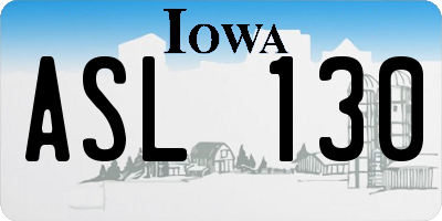 IA license plate ASL130