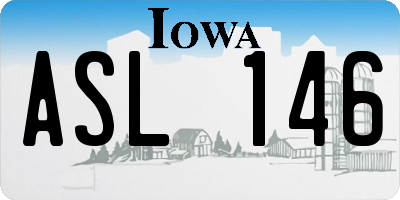 IA license plate ASL146