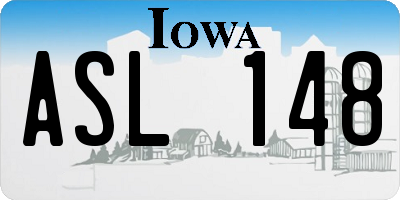 IA license plate ASL148