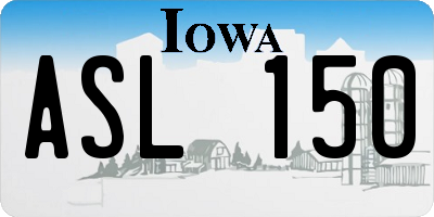 IA license plate ASL150