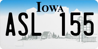 IA license plate ASL155