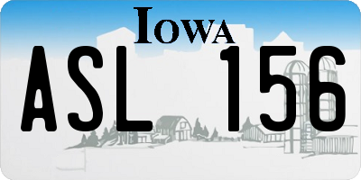 IA license plate ASL156