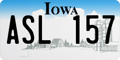 IA license plate ASL157